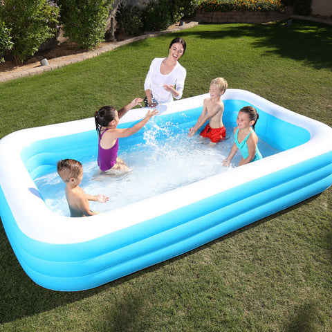 Deluxe Blue Rectangular Family Pool